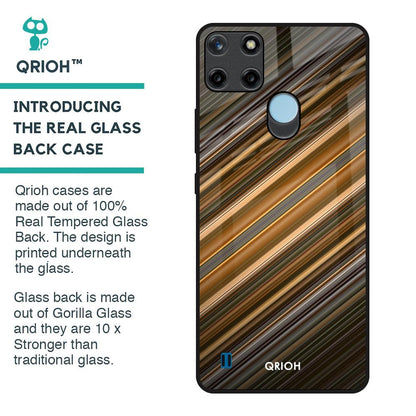 Diagonal Slash Pattern Glass Case for Realme C21Y