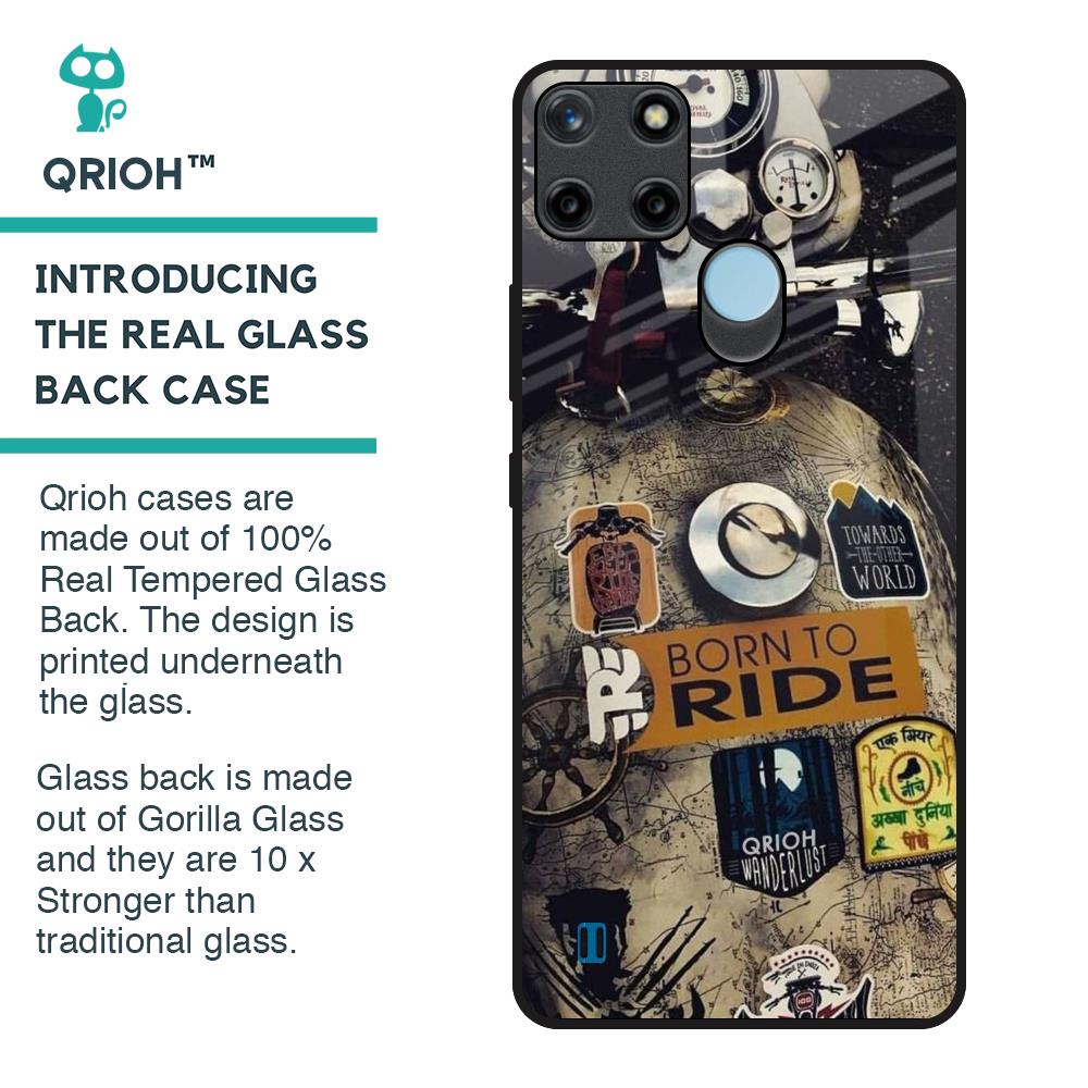 Ride Mode On Glass Case for Realme C21Y