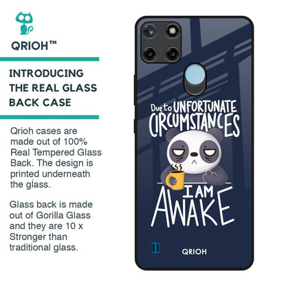 Struggling Panda Glass Case for Realme C21Y