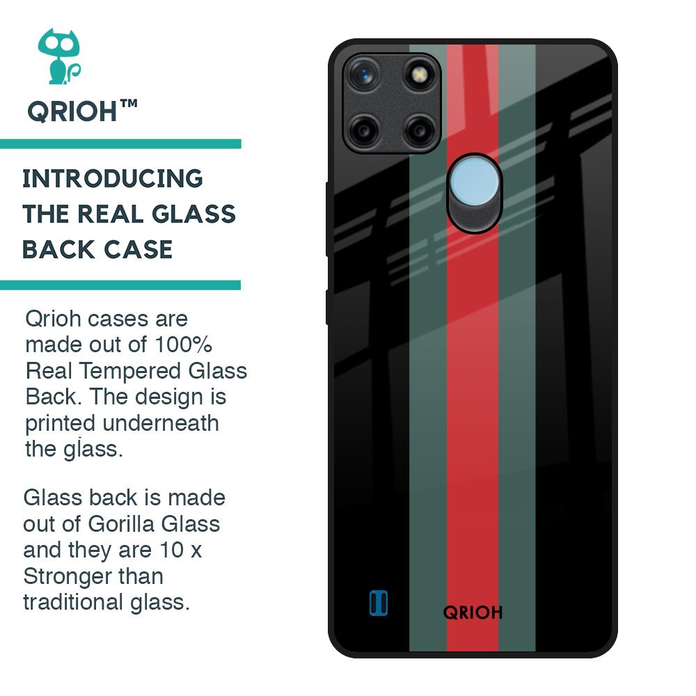 Vertical Stripes Glass Case for Realme C21Y