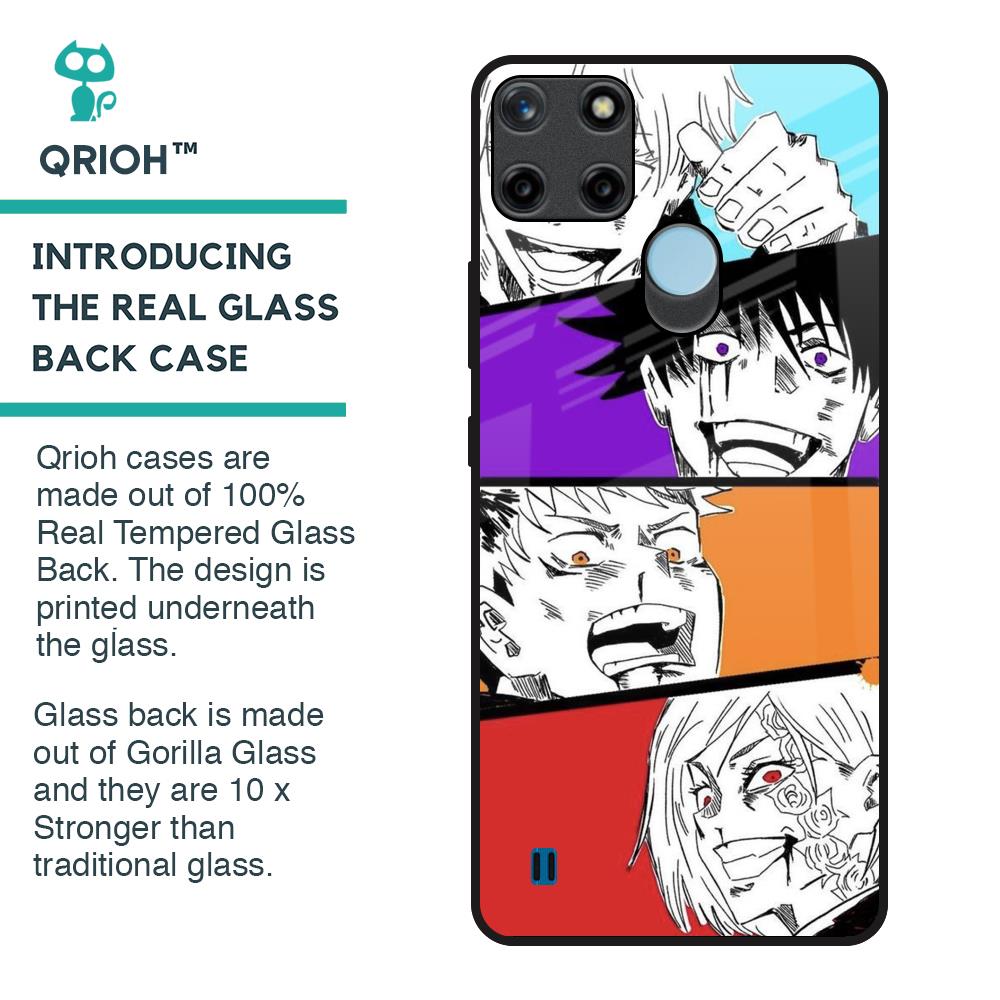 Anime Sketch Glass Case for Realme C21Y
