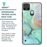 Green Marble Glass Case for Realme C21Y