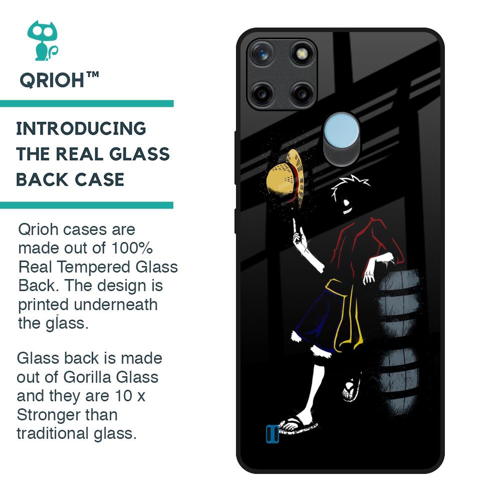 Luffy Line Art Glass Case for Realme C21Y