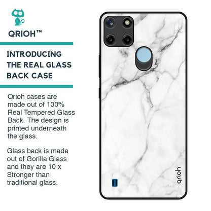 Modern White Marble Glass Case for Realme C21Y