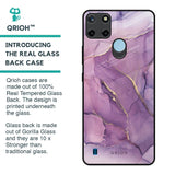 Purple Gold Marble Glass Case for Realme C21Y
