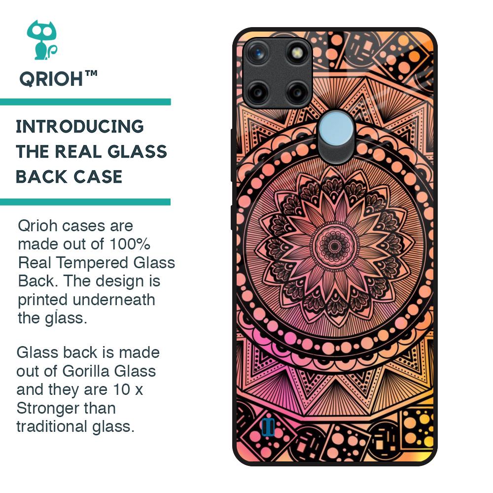 Floral Mandala Glass Case for Realme C21Y