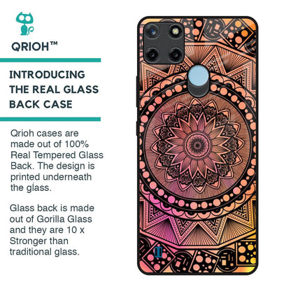 Floral Mandala Glass Case for Realme C21Y