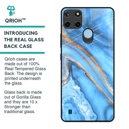 Vibrant Blue Marble Glass Case for Realme C21Y