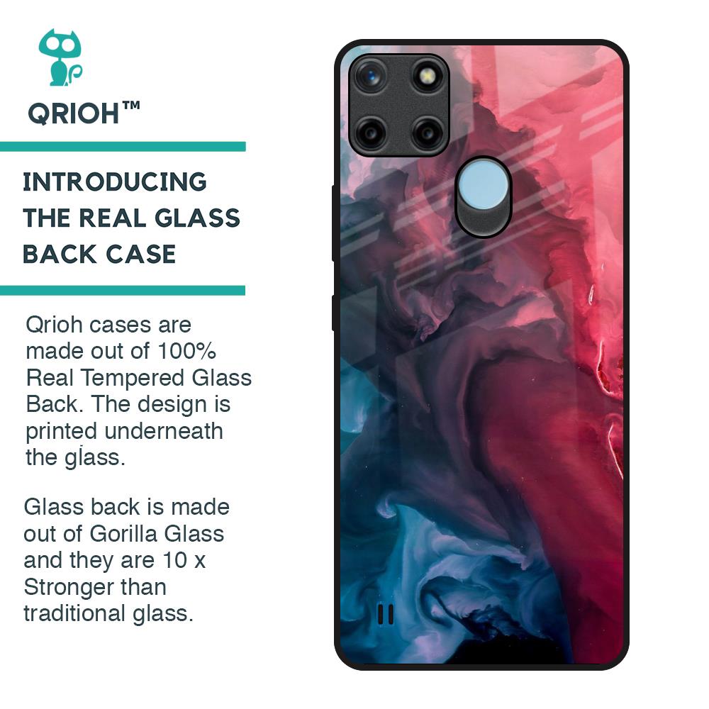 Blue & Red Smoke Glass Case for Realme C21Y