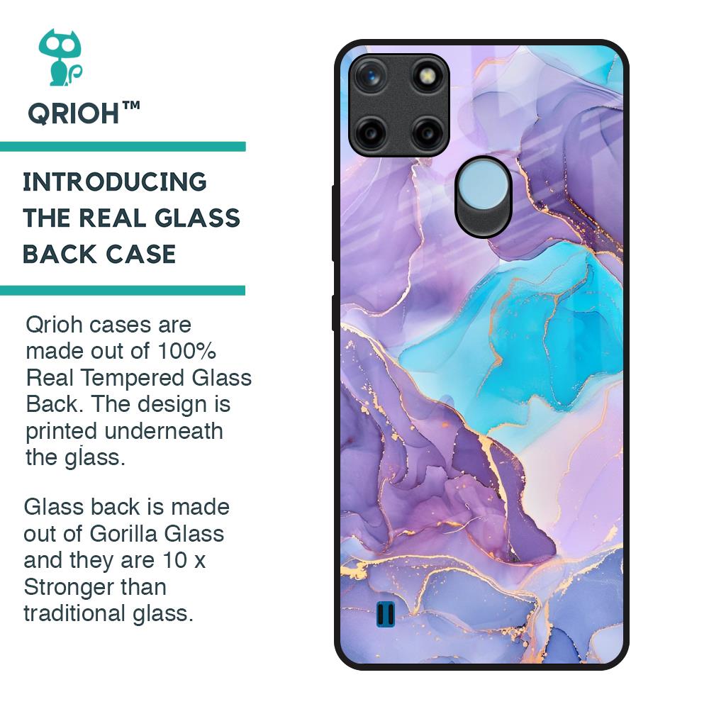 Alcohol ink Marble Glass Case for Realme C21Y
