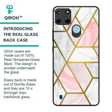 Geometrical Marble Glass Case for Realme C21Y