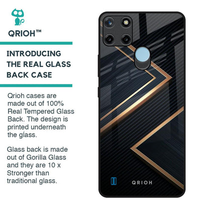 Sleek Golden & Navy Glass Case for Realme C21Y