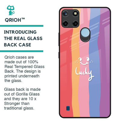 Lucky Abstract Glass Case for Realme C21Y