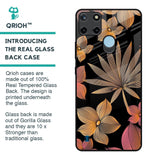 Lines Pattern Flowers Glass Case for Realme C21Y