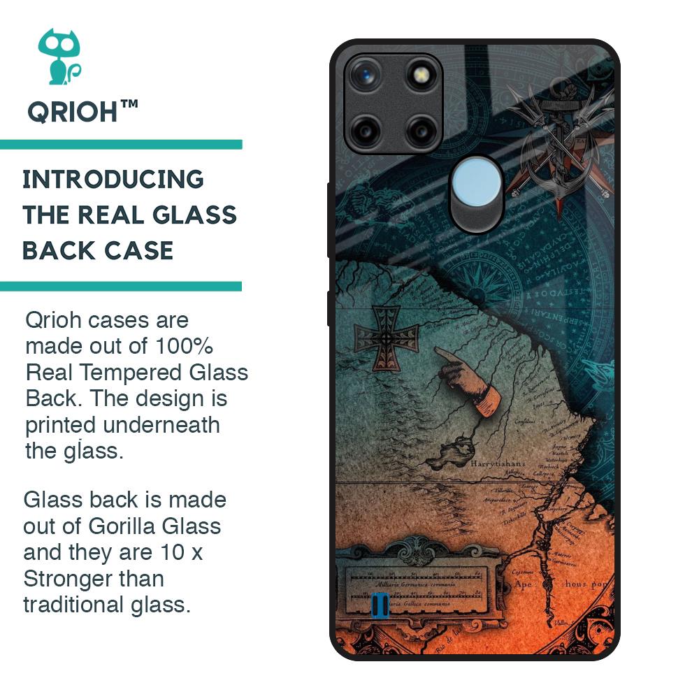 Geographical Map Glass Case for Realme C21Y