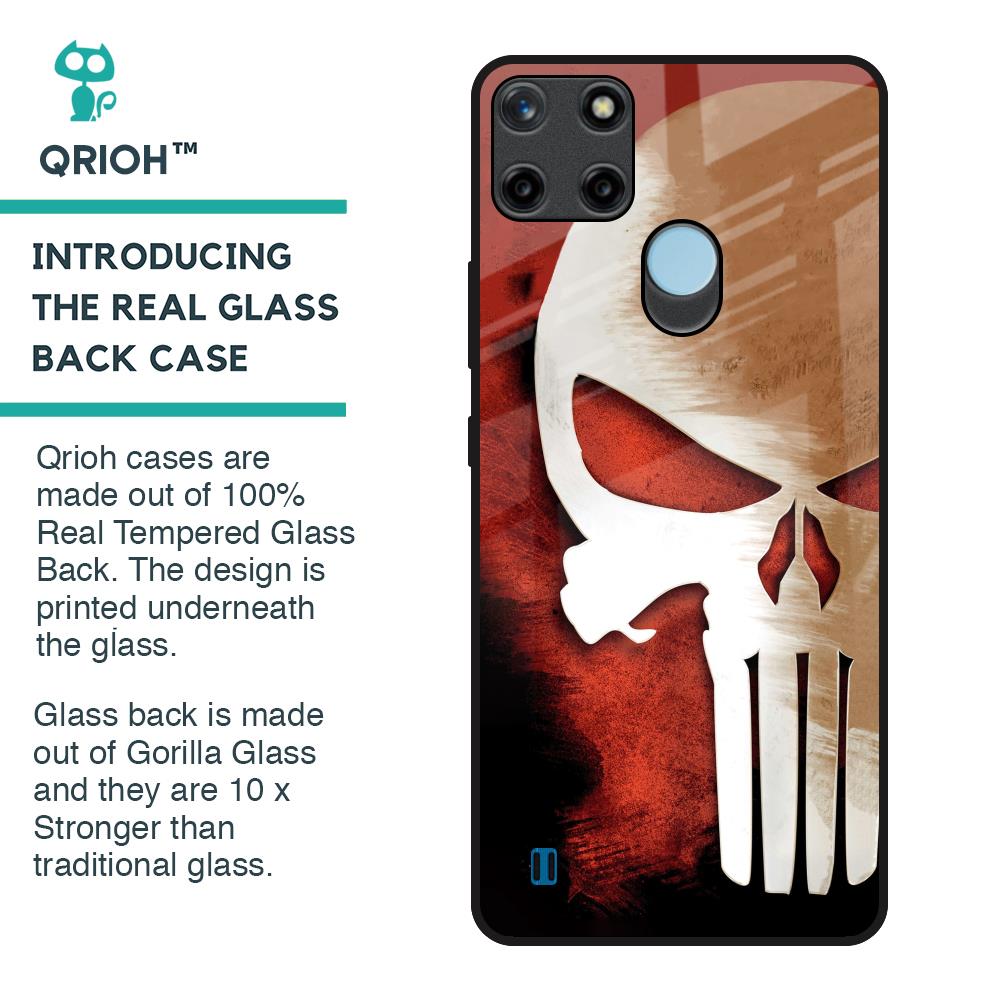 Red Skull Glass Case for Realme C21Y