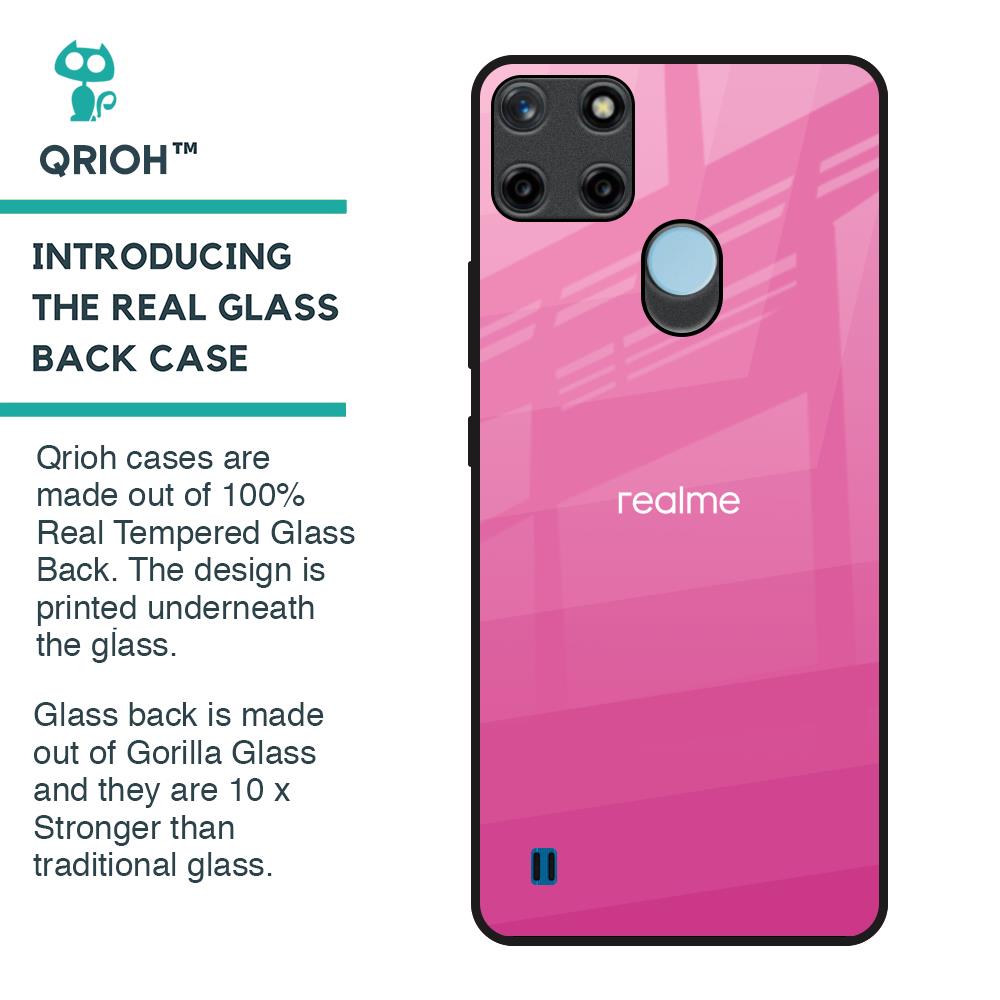 Pink Ribbon Caddy Glass Case for Realme C21Y