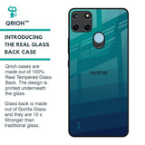Green Triangle Pattern Glass Case for Realme C21Y