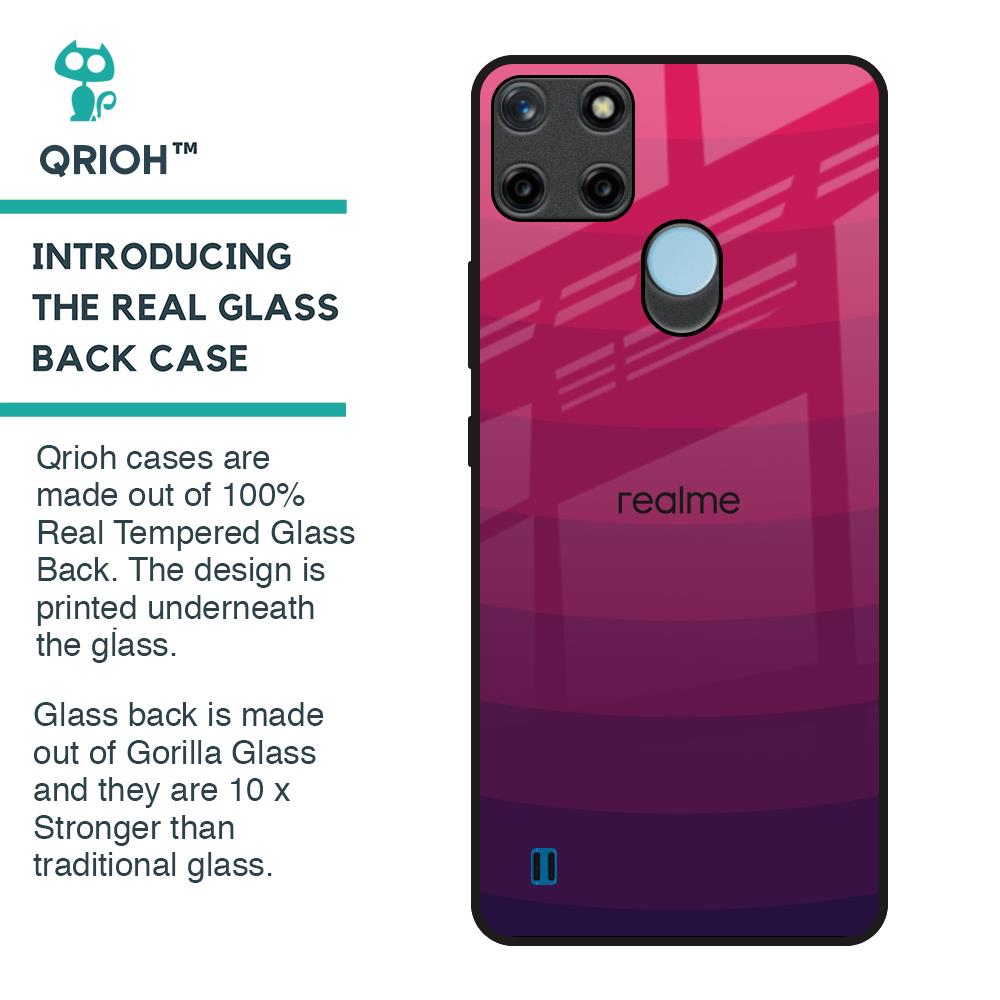 Wavy Pink Pattern Glass Case for Realme C21Y