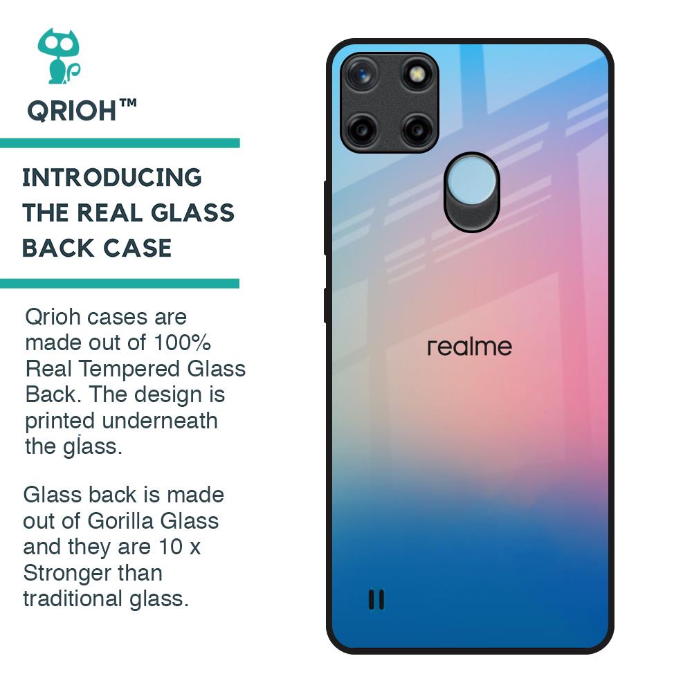 Blue & Pink Ombre Glass case for Realme C21Y