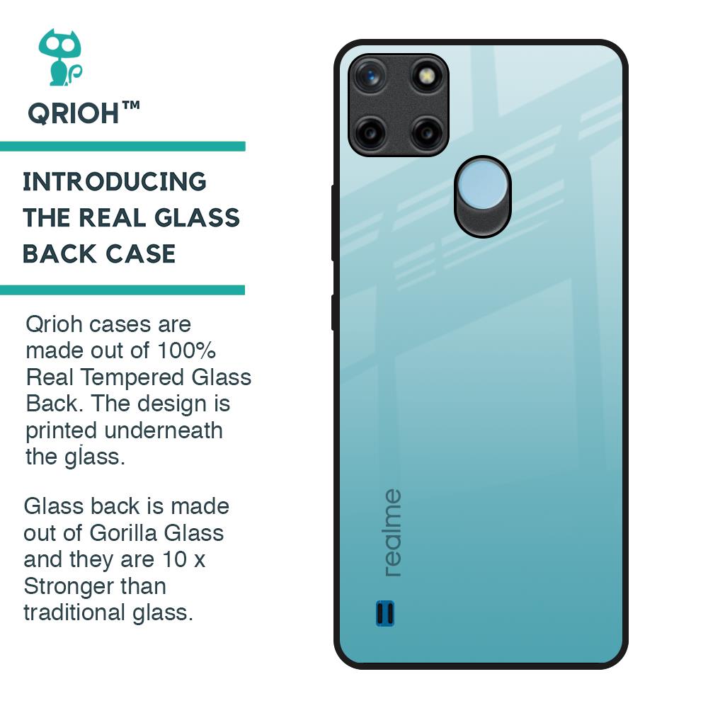 Arctic Blue Glass Case For Realme C21Y