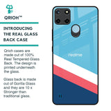 Pink & White Stripes Glass Case For Realme C21Y