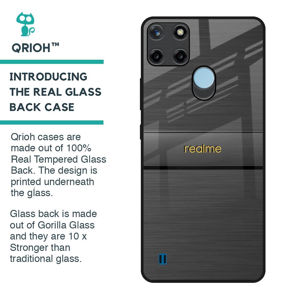 Grey Metallic Glass Case For Realme C21Y