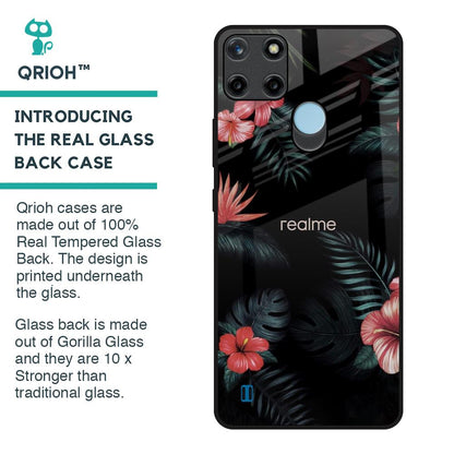 Tropical Art Flower Glass Case for Realme C21Y