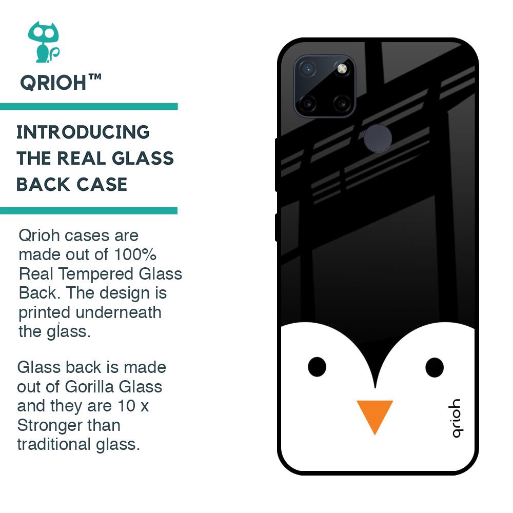Cute Penguin Glass Case for Realme C21Y