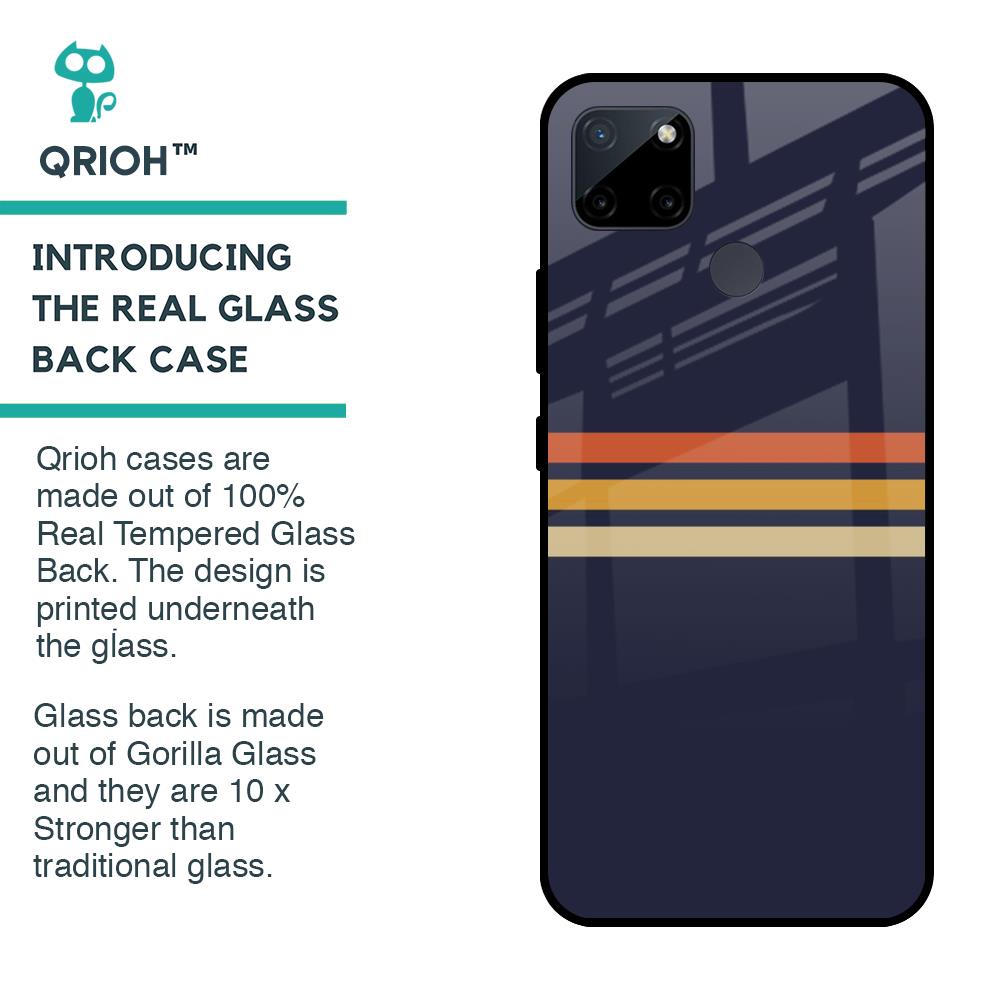 Tricolor Stripes Glass Case For Realme C21Y