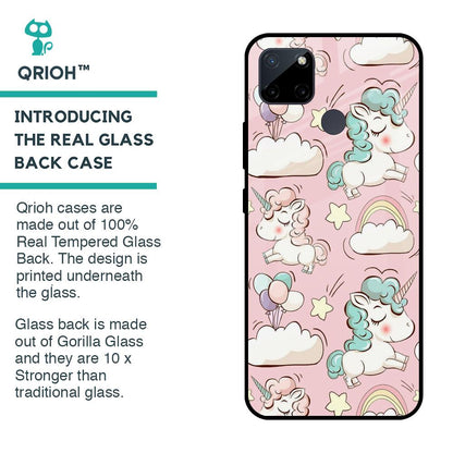 Balloon Unicorn Glass case for Realme C21Y