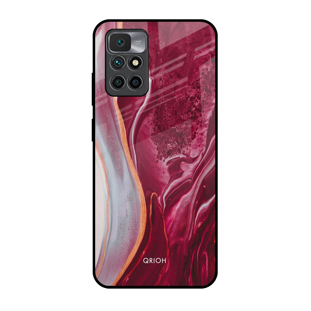 Crimson Ruby Redmi 10 Prime Glass Back Cover Online