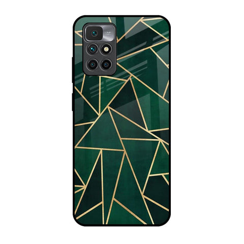 Abstract Green Redmi 10 Prime Glass Back Cover Online