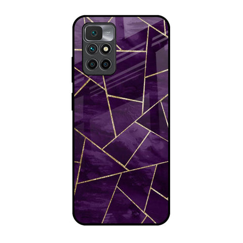 Geometric Purple Redmi 10 Prime Glass Back Cover Online