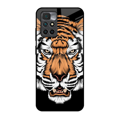 Angry Tiger Redmi 10 Prime Glass Back Cover Online