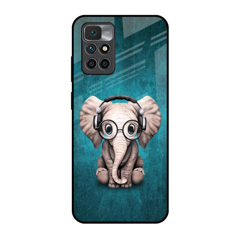 Adorable Baby Elephant Redmi 10 Prime Glass Back Cover Online