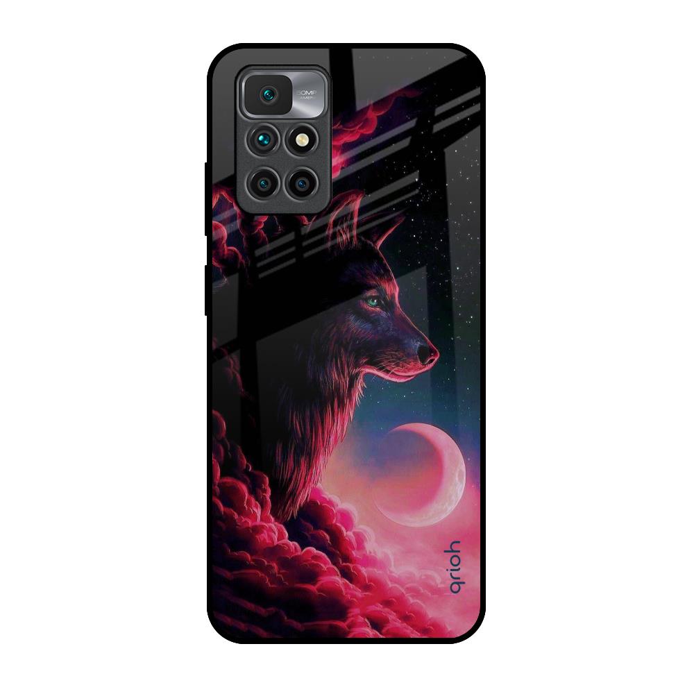 Moon Wolf Redmi 10 Prime Glass Back Cover Online