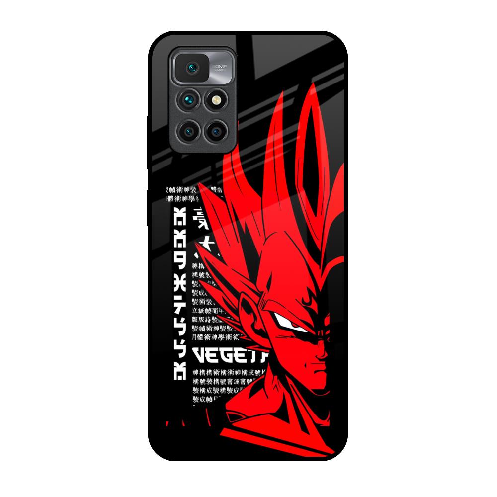 Red Vegeta Redmi 10 Prime Glass Back Cover Online