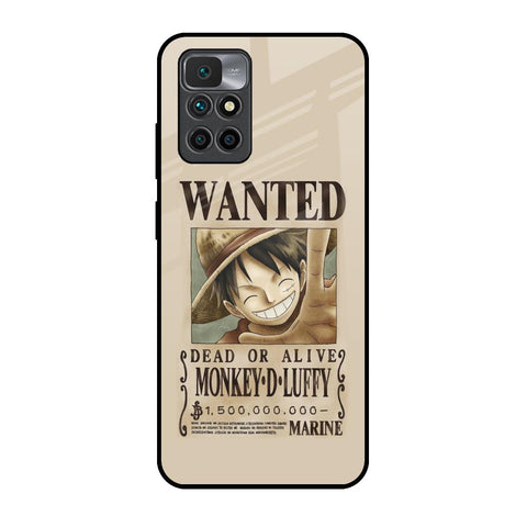 Luffy Wanted Redmi 10 Prime Glass Back Cover Online