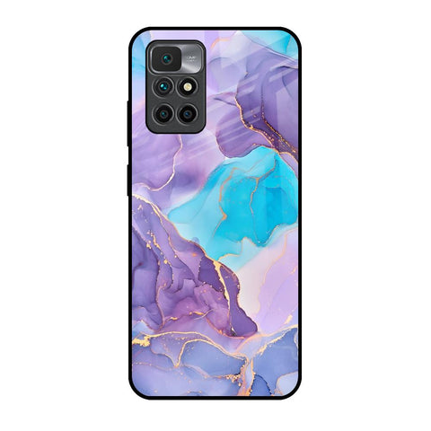 Alcohol ink Marble Redmi 10 Prime Glass Back Cover Online