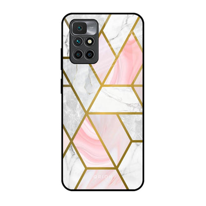 Geometrical Marble Redmi 10 Prime Glass Back Cover Online