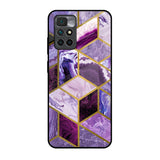 Purple Rhombus Marble Redmi 10 Prime Glass Back Cover Online