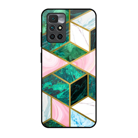 Seamless Green Marble Redmi 10 Prime Glass Back Cover Online