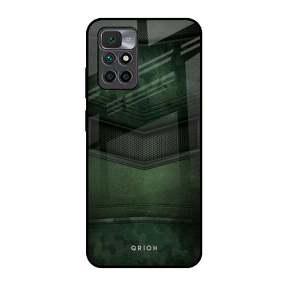 Green Leather Redmi 10 Prime Glass Back Cover Online