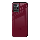 Classic Burgundy Redmi 10 Prime Glass Back Cover Online