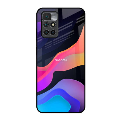 Colorful Fluid Redmi 10 Prime Glass Back Cover Online