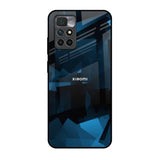 Polygonal Blue Box Redmi 10 Prime Glass Back Cover Online