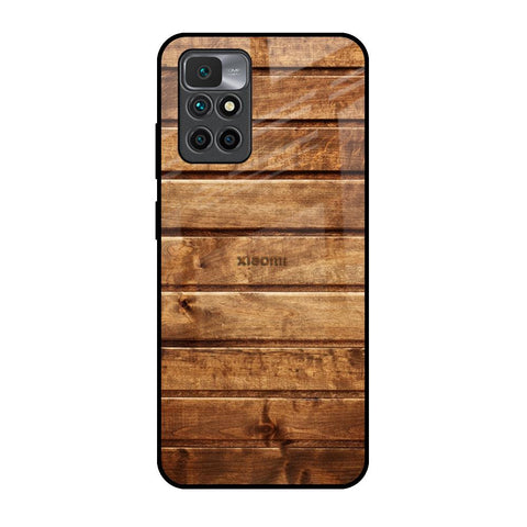 Wooden Planks Redmi 10 Prime Glass Back Cover Online