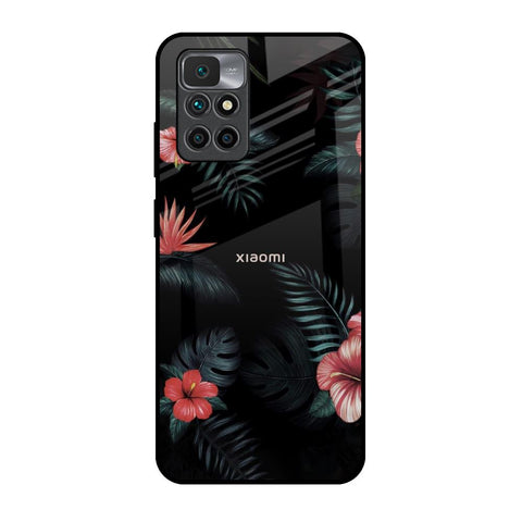 Tropical Art Flower Redmi 10 Prime Glass Back Cover Online