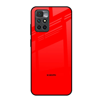 Blood Red Redmi 10 Prime Glass Back Cover Online